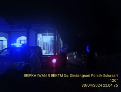 Anggota Unit Samapta Polsek Sukasari Rutin Laksanakan Patroli KRYD Blue Light / Malam hari di Wilayah Kecamatan Sukasari Kabupaten Sumedang