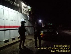 Anggota Unit Samapta Polsek Sukasari Rutin Laksanakan Patroli KRYD Blue Light / Malam hari di Wilayah Kecamatan Sukasari Kabupaten Sumedang