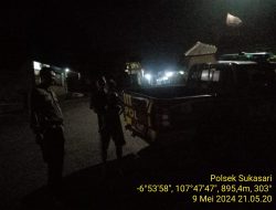 Anggota Unit Samapta Polsek Sukasari Rutin Laksanakan Patroli KRYD Blue Light / Malam hari di Wilayah Kecamatan Sukasari Kabupaten Sumedang