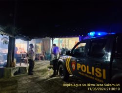 Antisipasi gangguan kamtibmas Piket Polsek Tanjungmedar Polres Sumedang Polda Jabar melaksanakan Patroli Blue light