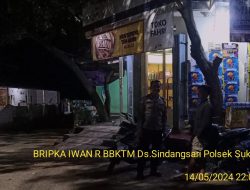 Anggota Unit Samapta Polsek Sukasari Rutin Laksanakan Patroli KRYD Blue Light / Malam hari di Wilayah Kecamatan Sukasari Kabupaten Sumedang