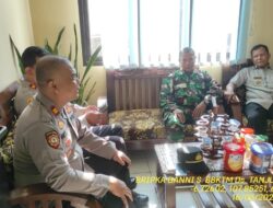 Untuk menjaga Sinergitas TNI/POLRI Kapolsek Tanjungmedar Iptu Gungun Wg melaksanakan sambang/silatrahmi kamtibmas