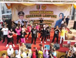 Masyarakat Lampura Ramaikan Senam Lampung Berjaya bersama Gubernur Lampung