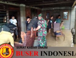 BENTUK KEPEDULIAN, DANDIM 0404/MUARA ENIM TERJUN LANGSUNG KUNJUNGI LOKASI TERDAMPAK BANJIR