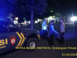 Anggota Unit Samapta Polsek Sukasari Rutin Laksanakan Patroli KRYD Blue Light / Malam hari di Wilayah Kecamatan Sukasari Kabupaten Sumedang