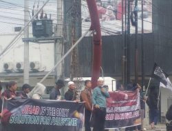 PAM Aksi Bentang Spanduk dukungan terhadap Palestina oleh KPSS Kab. Sumedang
