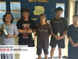 4 Pria 1 Wanita Asyik Pesta Miras di Kontrakan, Berakhir Ngenes di Tangan Polisi