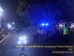 Anggota Polsek Sukasari Rutin Laksanakan Patroli KRYD Blue Light / Malam hari di Wilayah Kecamatan Sukasari Kabupaten Sumedang