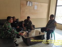 Untuk menjaga Sinergitas TNI/POLRI, Bhabinkamtibmas bersama Babinsa melaksnakan sambang/silaturahmi Kamtibmas