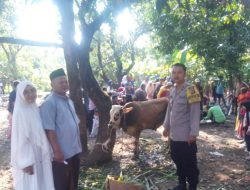 Bhabinkamtibmas Polsek Tomo Monitoring Penyembelihan Hewan Kurban pada Hari Raya Idul Adha 1445 H.