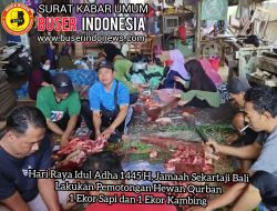 Hari Raya Idul Adha 1445 H, Jamaah Sekartaji Bali Lakukan Pemotongan Hewan Qurban 1 Ekor Sapi dan 1 Ekor Kambing