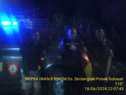 Anggota Polsek Sukasari Laksanakan Patroli KRYD Blue Light / Malam Hari di Wilayah Kecamatan Sukasari Kabupaten Sumedang