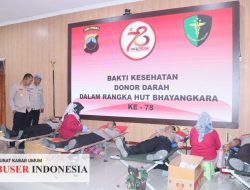Bhakti Kesehatan Donor Darah Dalam Rangka HUT Bhayangkara Ke 78 Polres Blora