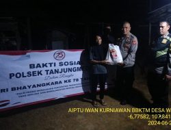 Polsek Tanjungmedar Adakan Bakti Sosial, Bagikan Sembako kepada Warga Kurang Mampu dalam Rangka Hari Bhayangkara ke-78