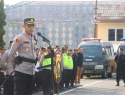 Polres Lahat Gelar Apel Siaga Dalam Rangka Antisipasi Pasca Hasil rapat pleno perhitungan suara Ulang 