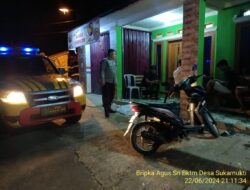 Antisipasi gangguan kamtibmas Piket Polsek Tanjungmedar Polres Sumedang Polda Jabar melaksanakan Patroli Blue light