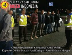 Antisipasi Gangguan Kamtibmas Akhir Pekan, Kapolsek Denbar Pimpin Apel Kesiapan Patroli Malam Minggu