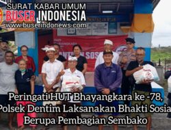 Peringati HUT Bhayangkara ke -78, Polsek Dentim Laksanakan Bhakti Sosial Berupa Pembagian Sembako