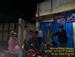 Anggota Unit Samapta Polsek Sukasari Laksanakan Patroli KRYD Blue Light / Malam hari di Wilayah Kecamatan Sukasari Kabupaten Sumedang