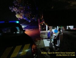 Antisipasi gangguan kamtibmas Piket Polsek Tanjungmedar Polres Sumedang Polda Jabar melaksanakan Patroli Blue light