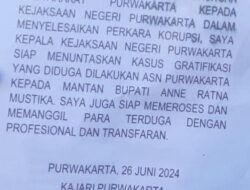 Aliansi Masyarakat Peduli Purwakarta Gelar Aksi Dukungan Moral Tuntaskan Kasus Gratifikasi Mobil Mewah