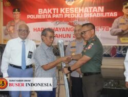 Komandan Kodim 0718/Pati Menghadiri Kegiatan Bakti Kesehatan Serentak Polresta Pati 