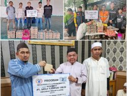 Cucu H.Muhidin Wakil Gubernur Kalsel H.Aldi PT.STU dan BJM Salurkan Bantuan Musibah Banjir Satui.