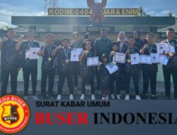 Dandim 0404/Muara Enim Berikan Penghargaan Kepada Atlet Taekwondo Ksatria Kodim 0404/ME