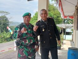 Ucapan Selamat HUT Bhayangkara ke-78 dari Danramil 1003/Tanjungkerta dan Danpos Tanjungmedar kepada Kapolsek Tanjungmedar beserta Anggota Polsek Tanjungmedar