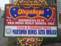 Pokja Wartawan Humas Kota Bekasi Mengucapkan Selamat HUT Bhayangkara ke-78 Kirim Karangan Bunga