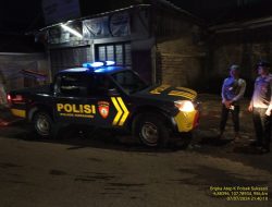 Anggota Unit Samapta Polsek Sukasari Laksanakan Patroli KRYD Blue Light / Malam hari di Wilayah Kecamatan Sukasari Kabupaten Sumedang