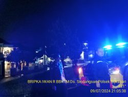 Anggota Polsek Sukasari Laksanakan Patroli KRYD Blue Light / Malam Hari di Wilayah Kecamatan Sukasari Kabupaten Sumedang