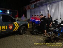 Antisipasi gangguan kamtibmas, Piket Polsek Tanjungmedar Polres Sumedang Polda Jabar melaksanakan Patroli Blue light