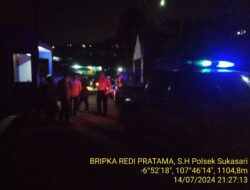 Anggota Unit Samapta Polsek Sukasari Rutin Laksanakan Patroli KRYD Blue Light / Malam hari di Wilayah Kecamatan Sukasari Kabupaten Sumedang