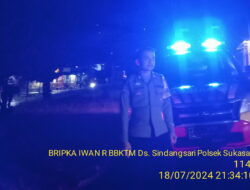 Anggota Polsek Sukasari Laksanakan Patroli KRYD Blue Light / Malam Hari di Wilayah Kecamatan Sukasari Kabupaten Sumedang