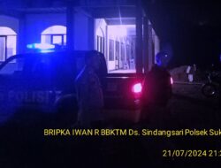Anggota Polsek Sukasari Laksanakan Patroli KRYD Blue Light / Malam Hari di Wilayah Kecamatan Sukasari Kabupaten Sumedang