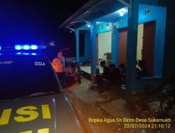 Antisipasi gangguan kamtibmas, Piket Polsek Tanjungmedar Polres Sumedang Polda Jabar melaksanakan Patroli Blue light