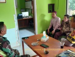 Jalin Sinegritas TNI-Polri, Anggota Polsek Ganeas Laksanakan Sambang dan Silaturahmi Kamtibmas di Kantor Desa Cikoneng Kec Ganeas