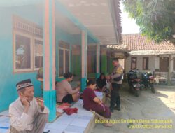 Bripka Agus Sukmana Laksanakan Sambang Kamtibmas dan Dumas Keliling di Tanjungmedar dalam Rangka BEYOND TRUST PRESISI
