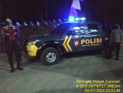 Anggota Unit Samapta Polsek Sukasari Rutin Laksanakan Patroli KRYD Blue Light / Malam hari di Wilayah Kecamatan Sukasari Kabupaten Sumedang