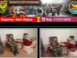 Peduli Kemanusiaan, Babinsa Koramil 404-07/Muara Enim Ikuti Donor Darah Rutin