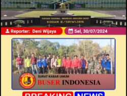 Personel Kodim 0404/Muara Enim Berjibaku Padamkan Karhutla di Desa Pelempang