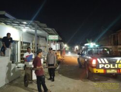 Anggota Unit Samapta Polsek Sukasari Laksanakan Patroli KRYD Blue Light / Malam hari di Wilayah Kecamatan Sukasari Kabupaten Sumedang