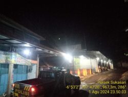 Anggota Unit Samapta Polsek Sukasari Rutin Laksanakan Patroli KRYD Blue Light / Malam hari di Wilayah Kecamatan Sukasari Kabupaten Sumedang