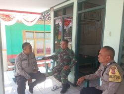 Sinergitas TNI – Polri,KaPolsek Tanjungkerta Polsek Polres Sumedang Polda Jabar,sambangi Koramil Tanjungkerta jalin silaturahmi