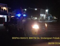 Anggota Unit Samapta Polsek Sukasari Laksanakan Patroli KRYD Blue Light / Malam hari di Wilayah Kecamatan Sukasari Kabupaten Sumedang