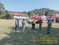 Bripka Yuyun Yuwana bersama Koptu Abdul Latif melaksanakan Kegiatan Peningkatan Kapasitas Tenaga Keamanan Desa (LINMAS) Desa Kamal