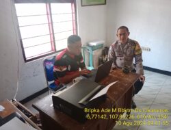 Bripka Ade Mulyana melaksanakan sambang/silatrahmi Kamtibmas dan dumas keliling dalam rangka BEYOND TRUST PRESISI