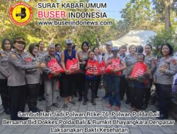 Sambut Hari Jadi Polwan RI ke-76, Polwan Polda Bali Bersama Bid Dokkes Polda Bali & Rumkit Bhayangkara Denpasar Laksanakan Bakti Kesehatan