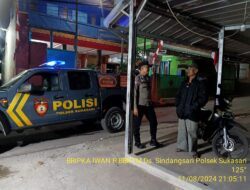 Anggota Unit Samapta Polsek Sukasari Laksanakan Patroli KRYD Blue Light / Malam hari di Wilayah Kecamatan Sukasari Kabupaten Sumedang
